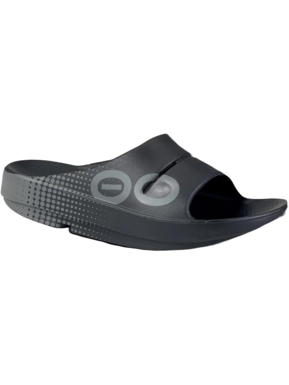 Unisex Black Wave/Black Recovery Slide Sporty Open-Toe Slip-On Comfort Sandals
